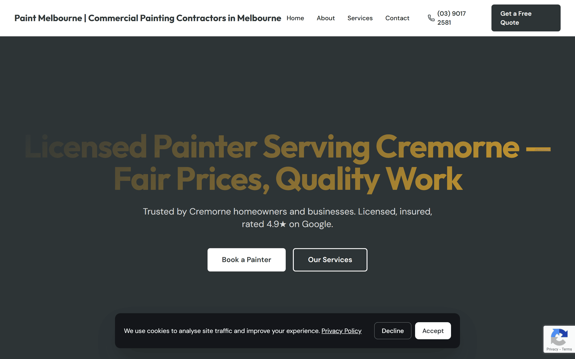 Paint Melbourne website screenshot